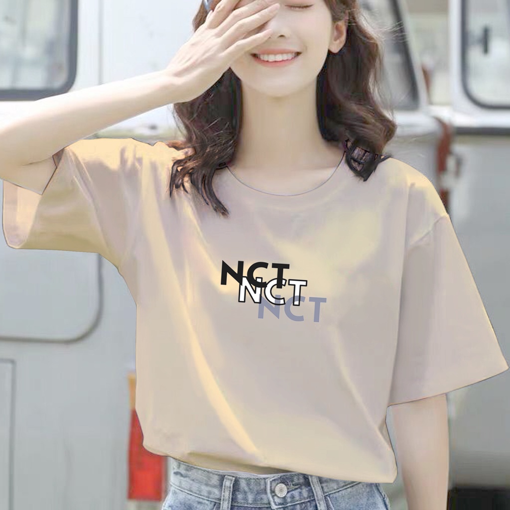 CALVIERO SHOP - BAJU KAOS ATASAN WANITA PRINT LOGO NCT FONTS