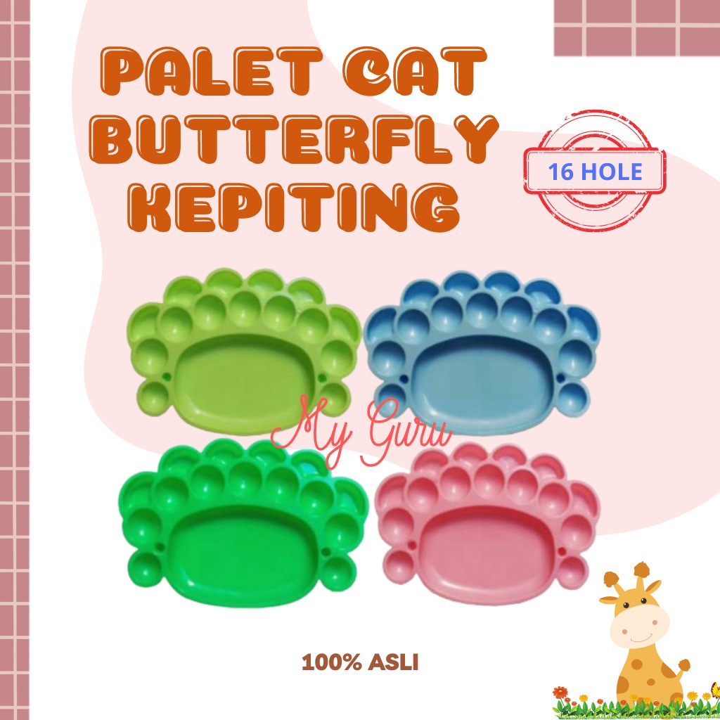 

[PCS] PALET CAT LUKIS BUTTERFLY KEPITING FANCY 16 LUBANG