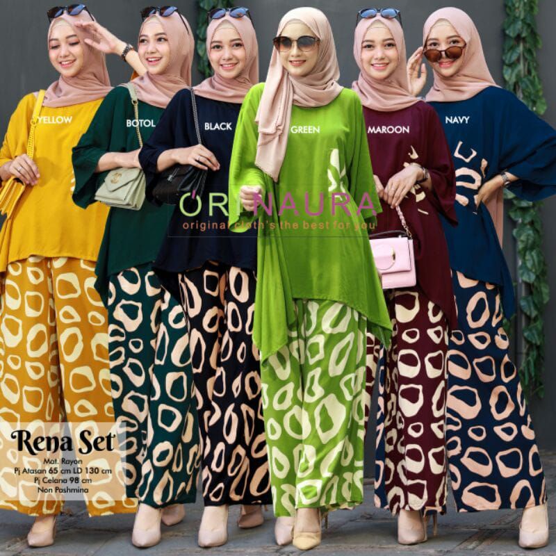 RENA SET ORI NAURA / ST WAKA JUMBO MATT RAYON / SETELAN SHIBORI / SETELAN KULOT