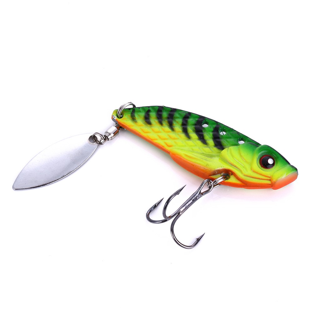 HENGJIA 4PCS/Lot Metal Spinner Fishing Lures 6cm 20g VIB Swimbait Vibrating Artificial Hard Bait with spoon Sequins Fishing Tackle