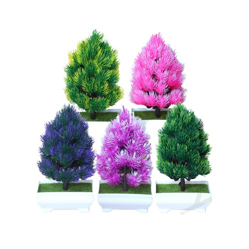 HC Pot Ornamen Christmas Bunga 21 Tanaman Hias Artificial Dekorasi Bunga Pot Bunga Plastik Import-2