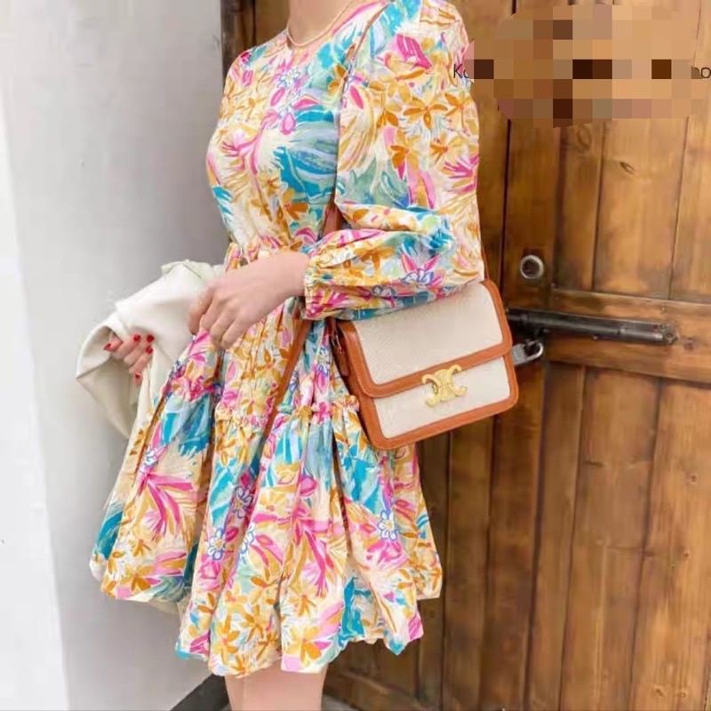 MDLV ~ 1884 WILLOWNA DRESS KOREA DRESS MIDI FLOWER DRESS WANITA DRESS PREMIUM FASHION IMPORT