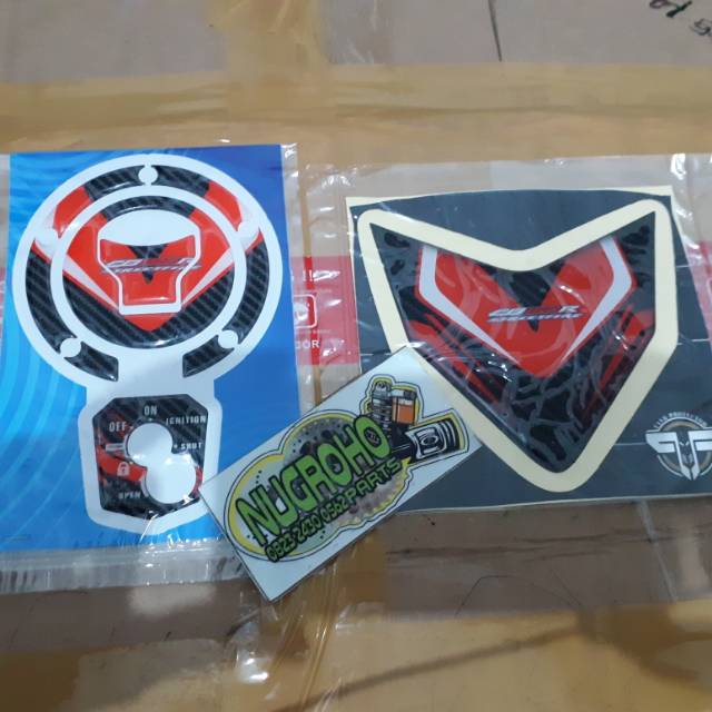 Keypad Fuelpad Dan Tailpad Stiker Timbul New CB150R Merah Hitam