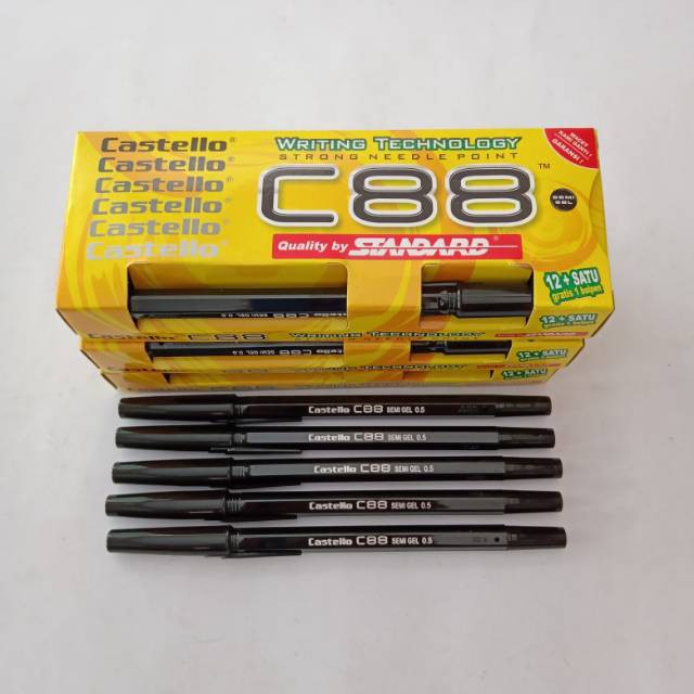 

Pulpen Pena Standar C88 Pena Castello Hitam 12+1s