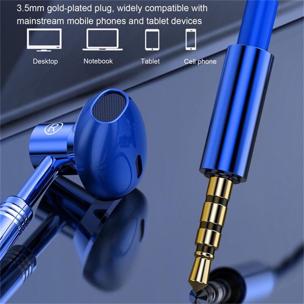 Earphone In Ear Heavy Bass Dengan Kabel + Jack 3.5mm + Mic Untuk Olahraga