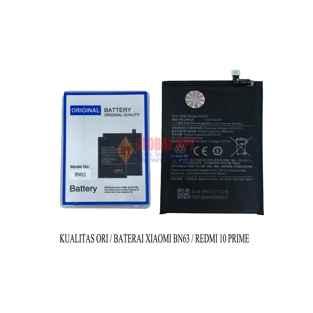 KUALITAS ORI / BATERAI XIAOMI BN63 / BATRE / BATRE XIAOMI REDMI 10 PRIME