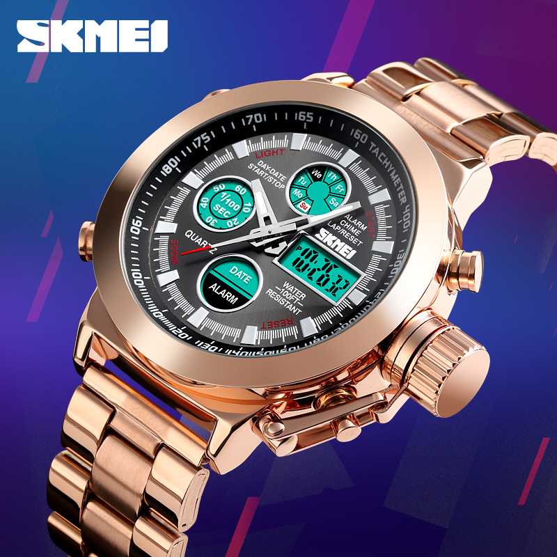 SKMEI Jam Tangan Analog Chrono Pria Stainless Steel Strap - 1515