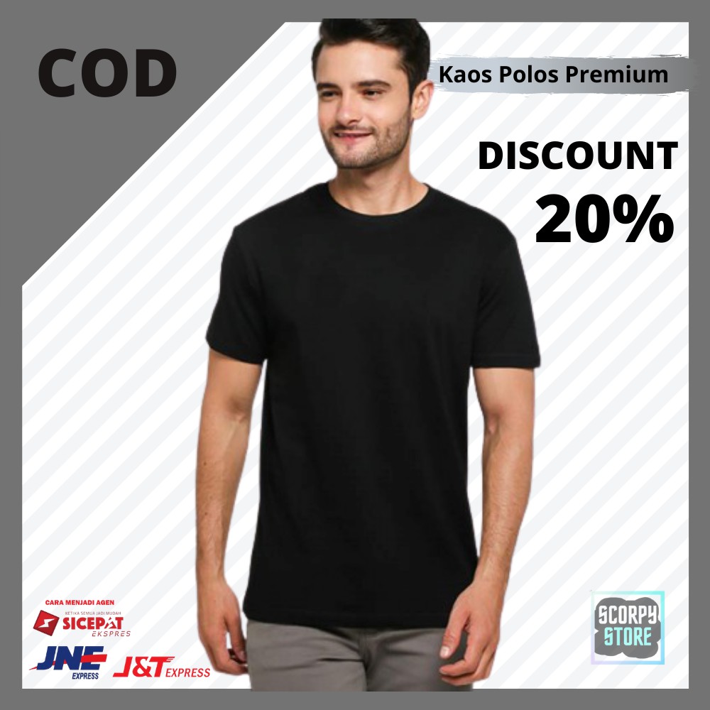 Baju Kaos Polos Lengan Pendek Pria/Wanita Bahan Adem Premium Original