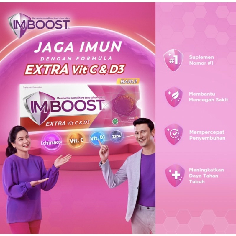 Imboost extra vit C vit D strip 8 tablet ( menjaga daya tahan tubuh )