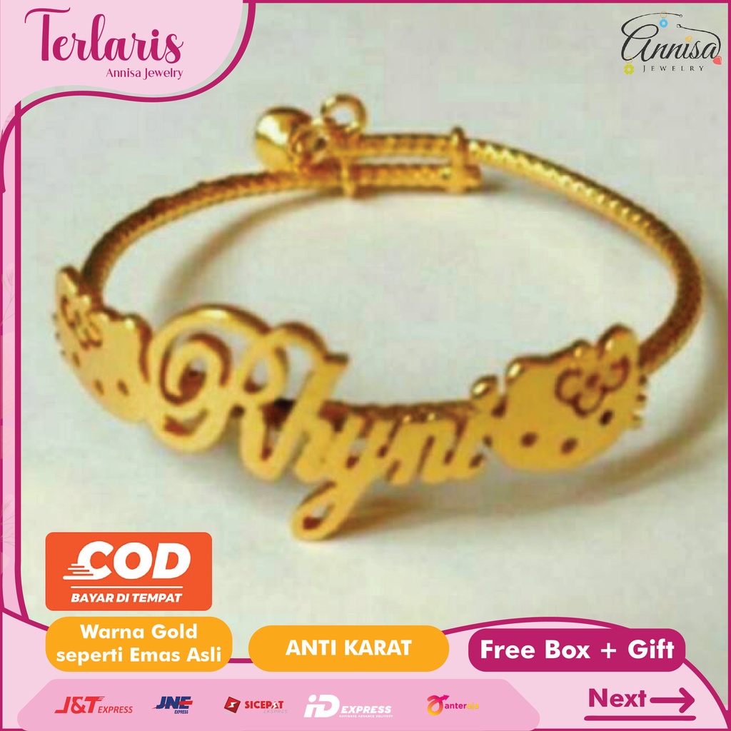 Gelang bangle tempel krincing gold