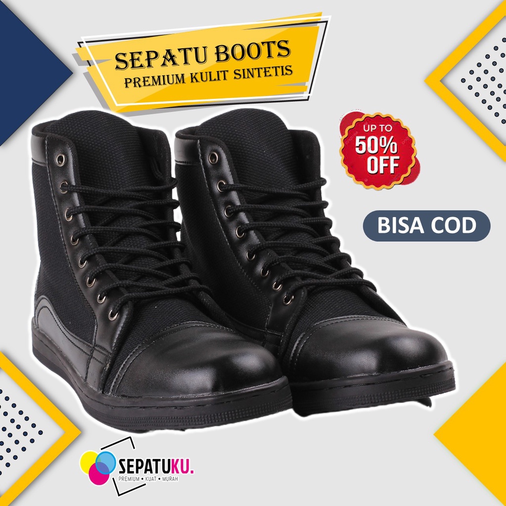 Sepatu Boots Sepatu Safety Pria Shoes Safety Premium Murah Keren - Gohan-1