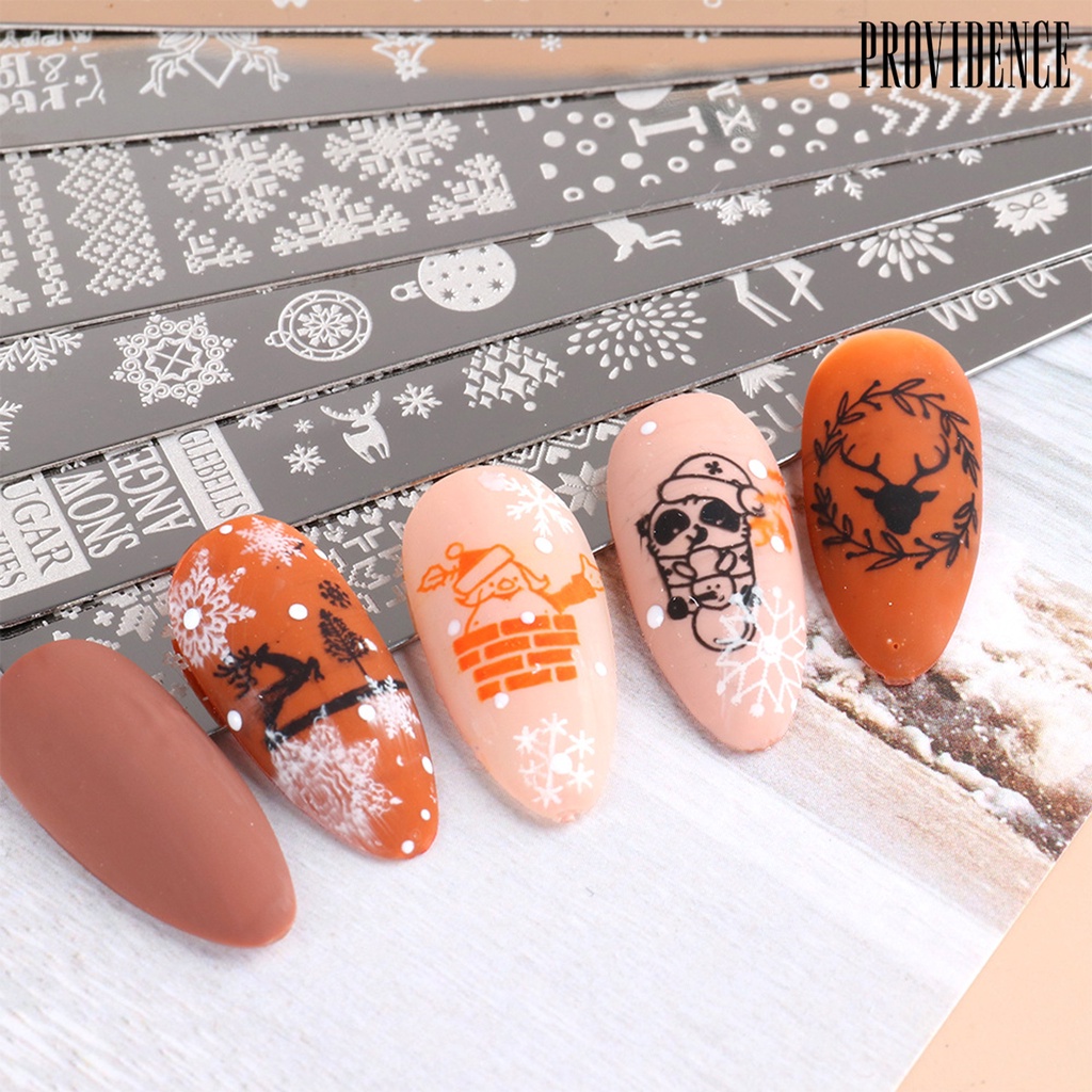 Providence Manicure Printing Mold Easy to Use Rust-Proof Stainless Steel Christmas Nail Template Manicure Stamping Plate for Girl