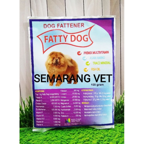 FATTY DOG Vitamin Penggemuk Anjing Suplemen Penggemuk Anjing Obat Penggemuk Anjing