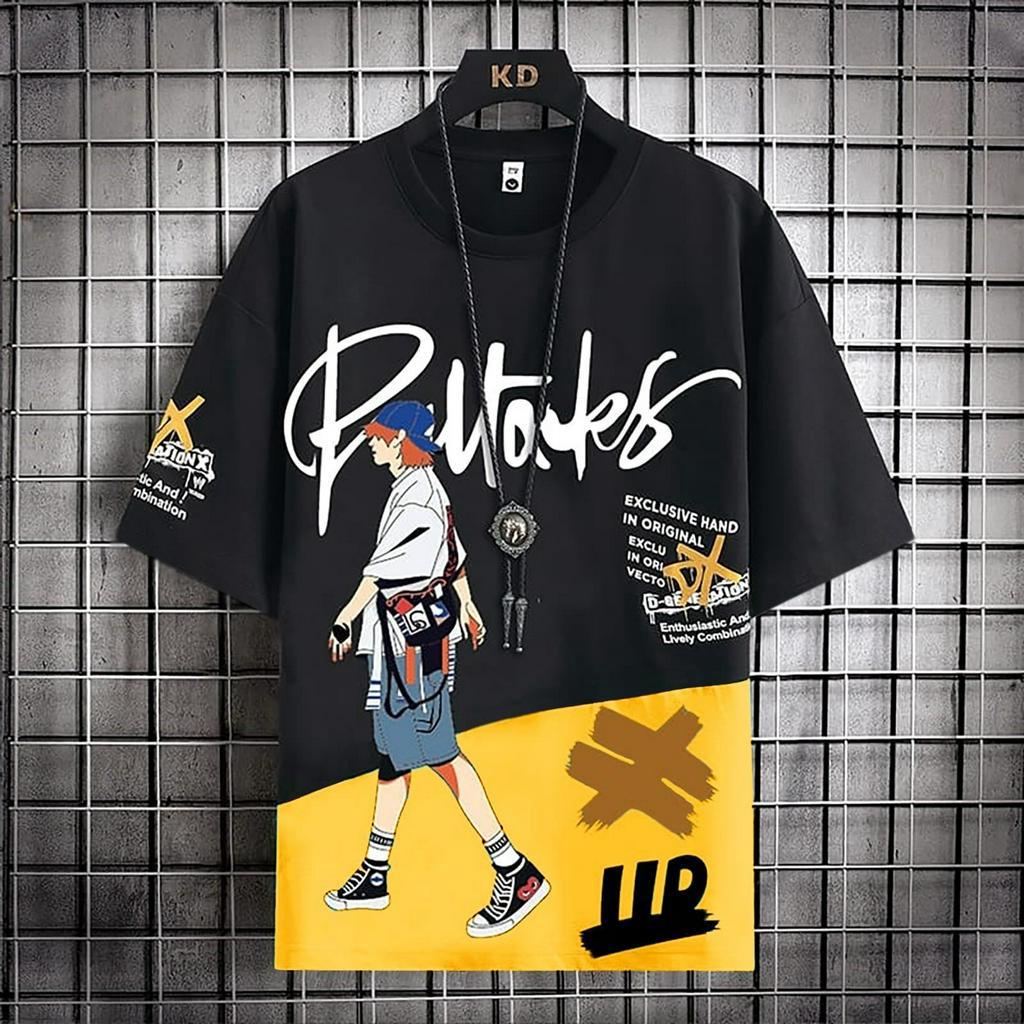 KIYOWO-Baju Kaos Atasan Fashion Kasual Lengan Pendek Pirates