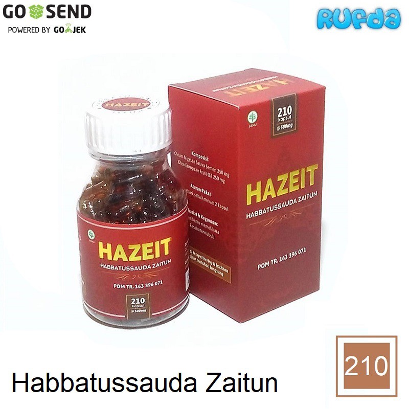 Hazeit 200 Kapsul Habbatussauda dan Zaitun Olive Oil with Blackseed Oil Herbal Kombinasi