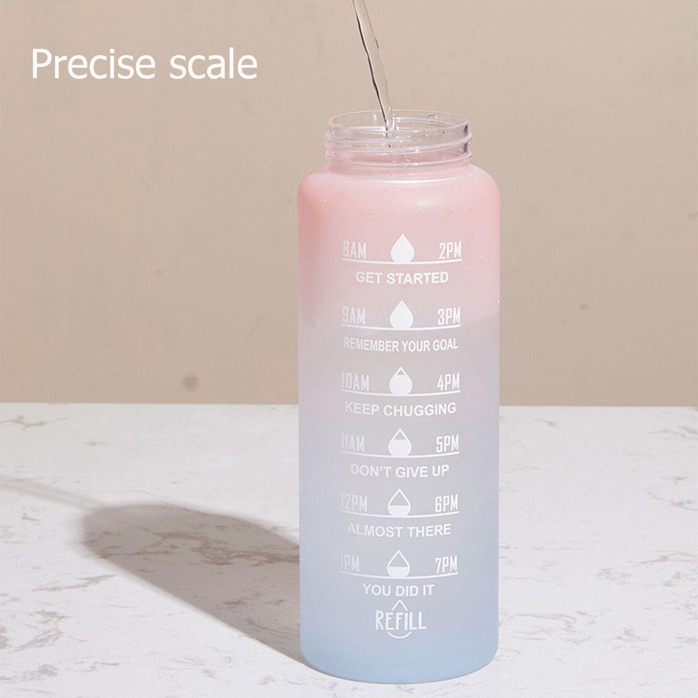 Preva Water Bottle Sport Cups Botol Air Dengan Sedotan Frosted Fitness Dengan Skala Waktu