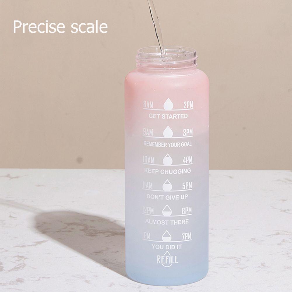 Preva Water Bottle Sport Cups Botol Air Dengan Sedotan Frosted Fitness Dengan Skala Waktu