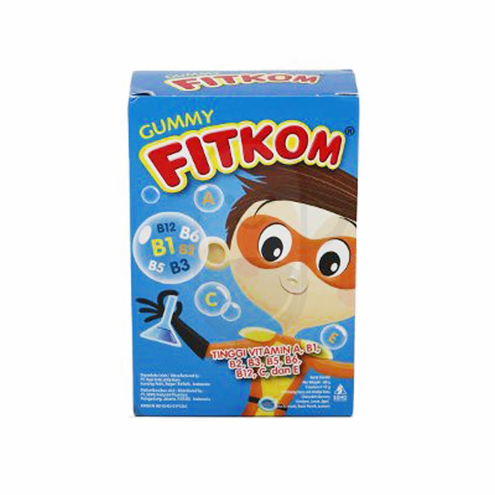 Fitkom Gummy Biru box isi 4 sachet @12gram &amp; Box 5 sachet