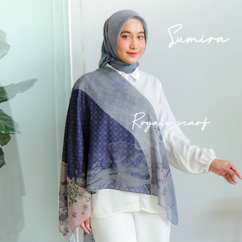 Sumira voal persegi bahan katun sahara voal premium print