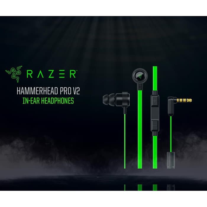 Earphone Razer HammerHead Pro V2 Headset Gaming HiFi Hi Res Sound not Ori GARANSI 30 Hari