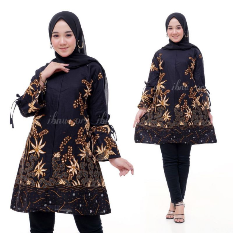 TUNIK BATIK CIBULAN BAJU KANTOR ELEGAN ATASAN BATIK WANITA