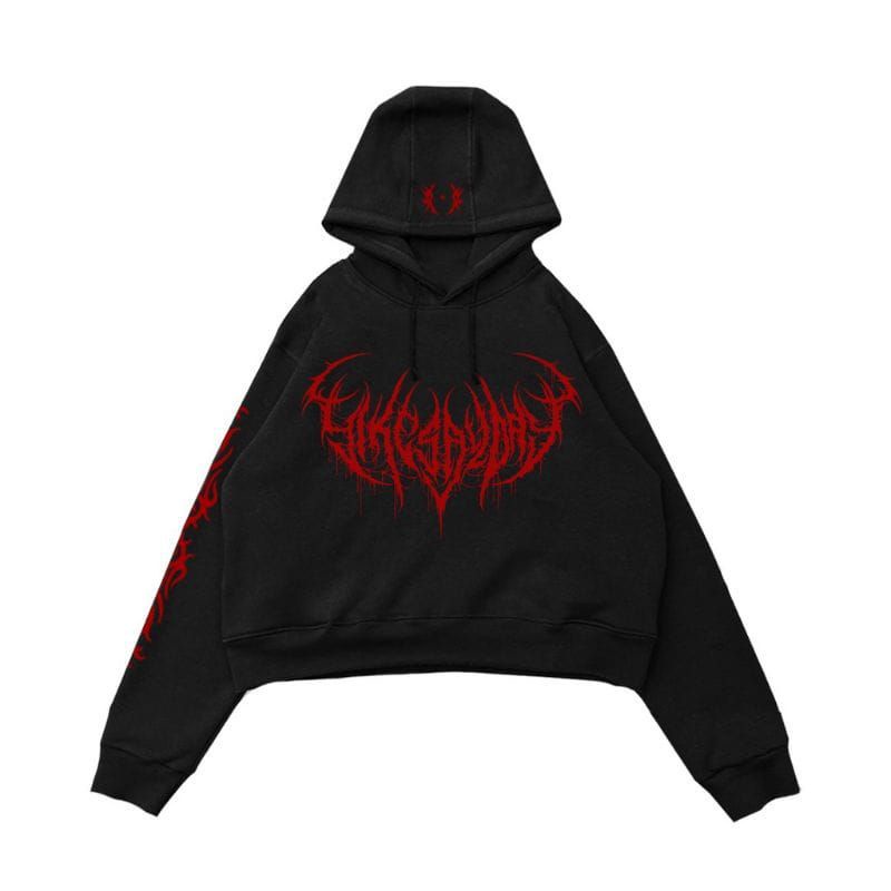 ERIGO SWEATER JAKET HOODIE CROP HITAM 00313 DISASTER BES SELLER