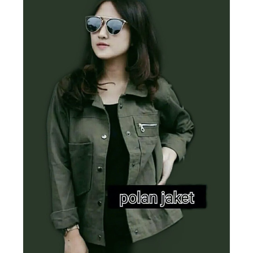 Polan Jaket Pocket Zippy Wanita TERLARIS Jaket Wanita Pocket Zippy Polan Jacket Parka