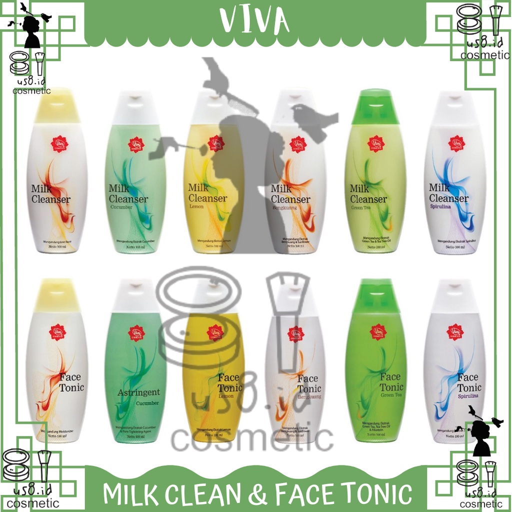 VIVA Milk Cleanser dan Face Tonic 100mL Air Mawar ( susu pembersih toner penyegar )