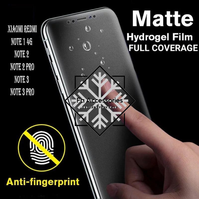 FA ANTI GORES JELLY HYDROGEL MATTE XIAOMI REDMI NOTE 1 4G 2 3 3PRO FULL SCREEN PROTECTOR SHOCK PRO