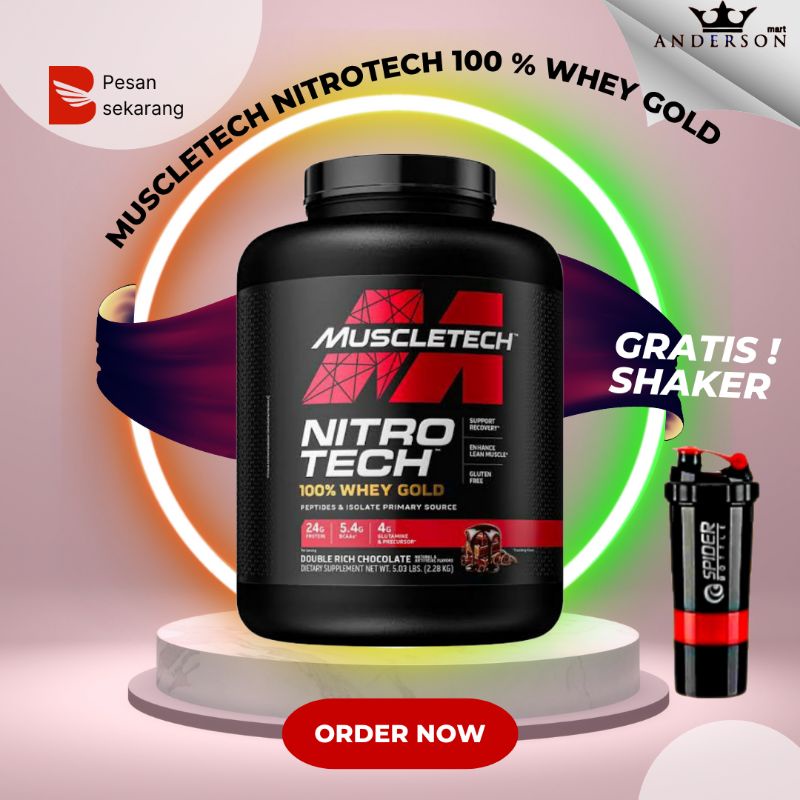 Muscletech nitrotech 100℅ whey gold protein  5 LBS WHEY PROTEIN BPOM