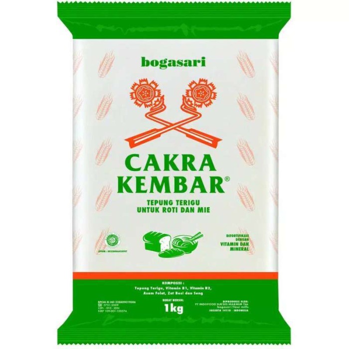 

D02D1 Tepung Cakra Kembar Bogasari 1Kg Da01D100