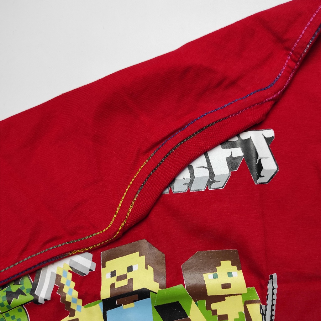 KAOS ANAK LAKI LAKI MINECRAFT MERAH 1-12 TAHUN