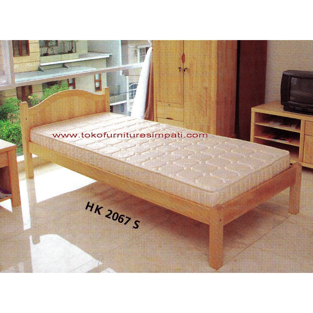 Ranjang Kayu Minimalis Tipe 2067 Uk 90x200  Tanpa Kasur