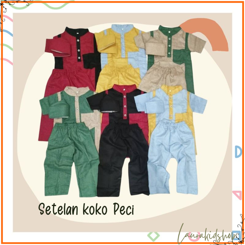 Setelan Koko Peci Madina 1-9 Tahun Laurakidshop