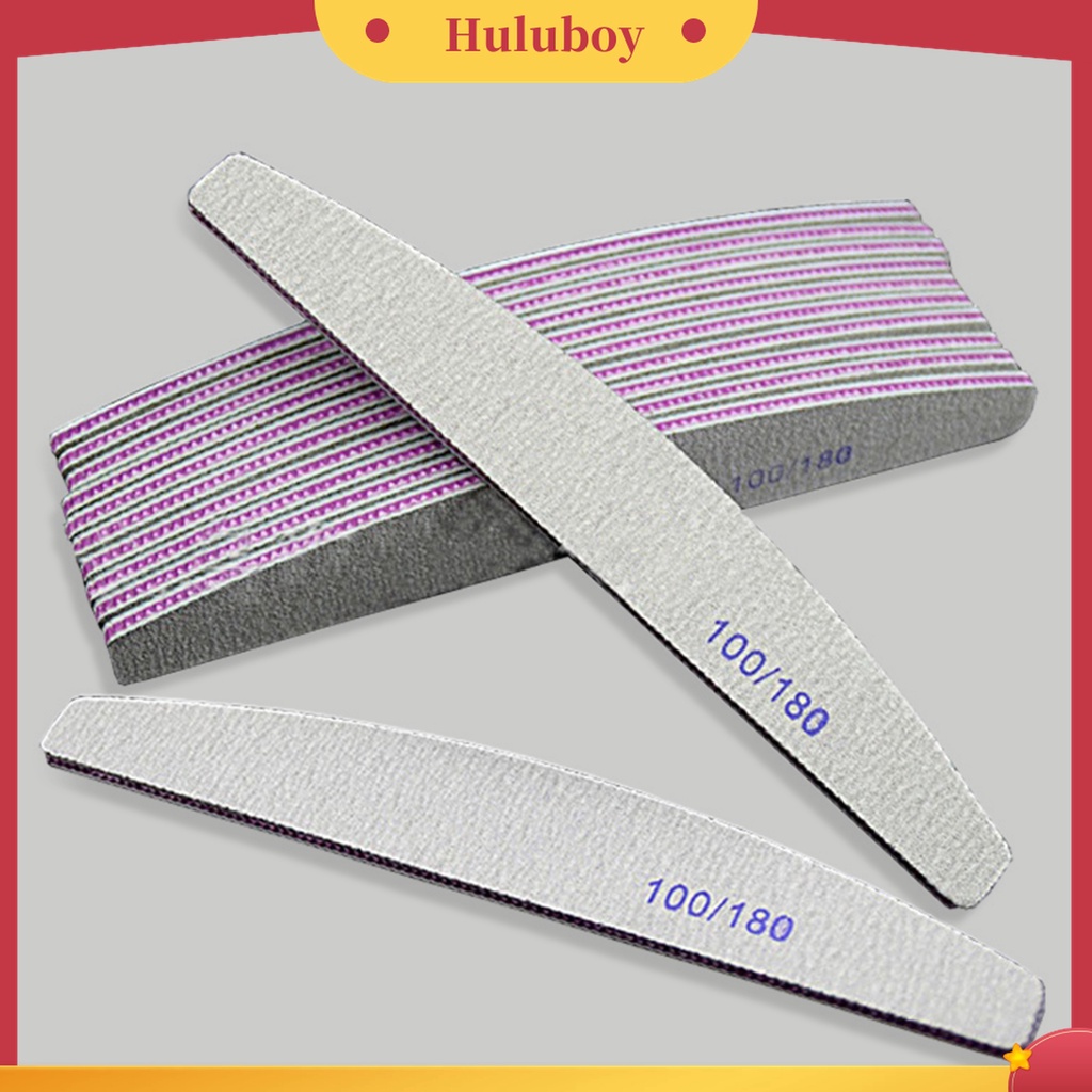 Huluboy Huluboy♡ 25 Pcs Alat Kikir Kuku Palsu Dua Sisi Bahan Akrilik Untuk Salon Manicure