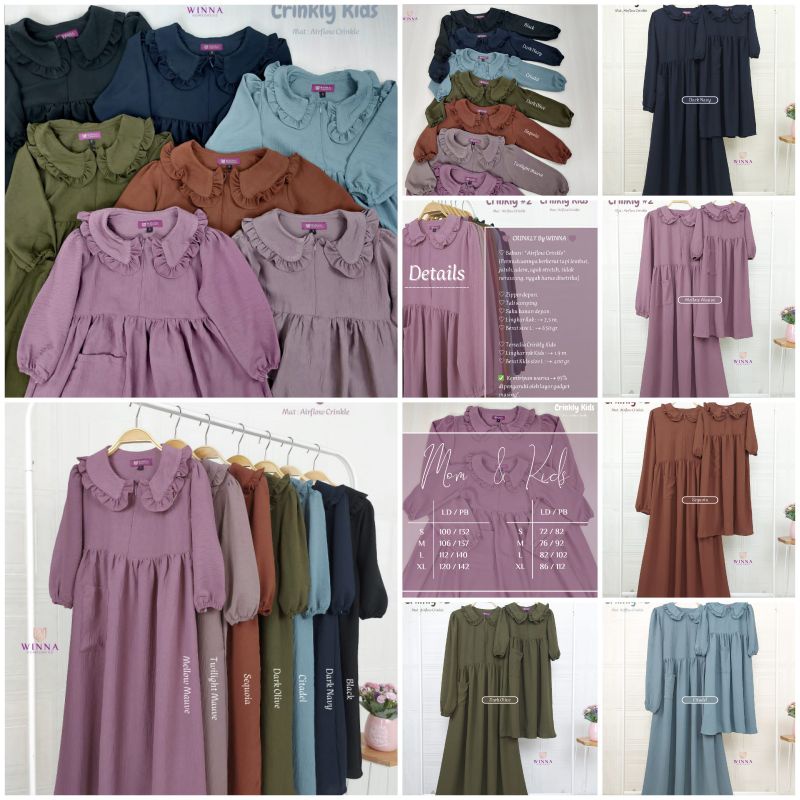 crinkly kids part#2 crinkly part2 crinkle air flow winna homdress nacita afifathin gamis anak syari 