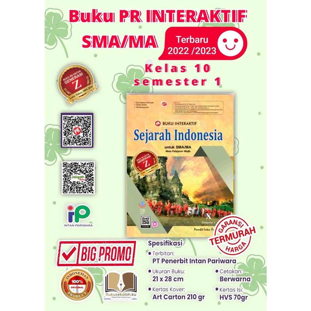 Jual Diskon Buku Interaktif Pr Sejarah Indonesia Kelas 10 Semester 1