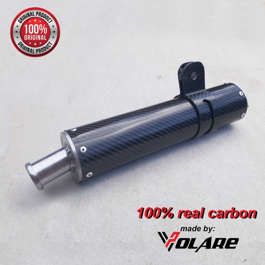 Silencer dan Klem Bracket Knalpot Racing Carbon Kevlar motor 2tak Ninja R atau RR