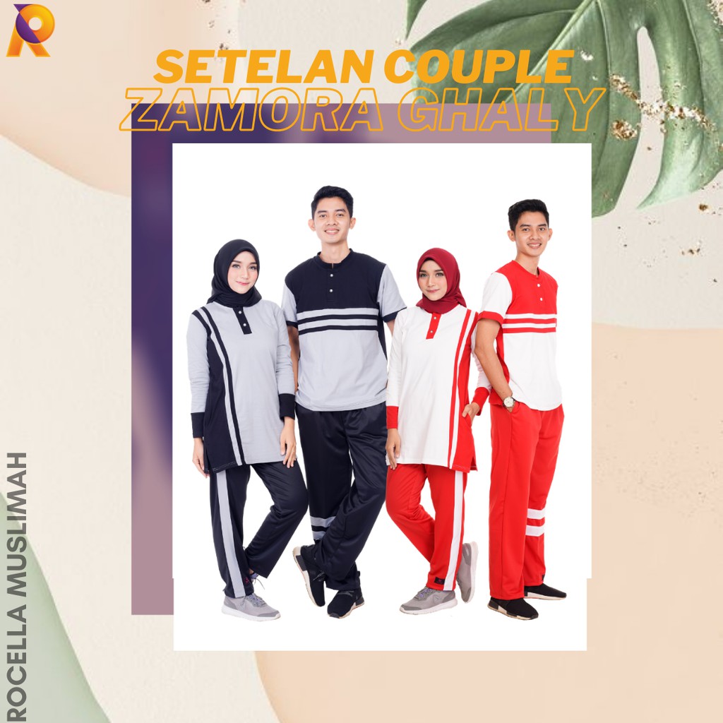 SETELAN Kaos Olahraga Wanita atau Pria Zamora /Kaos Training - Jogging Wanita atau Jogging Pria