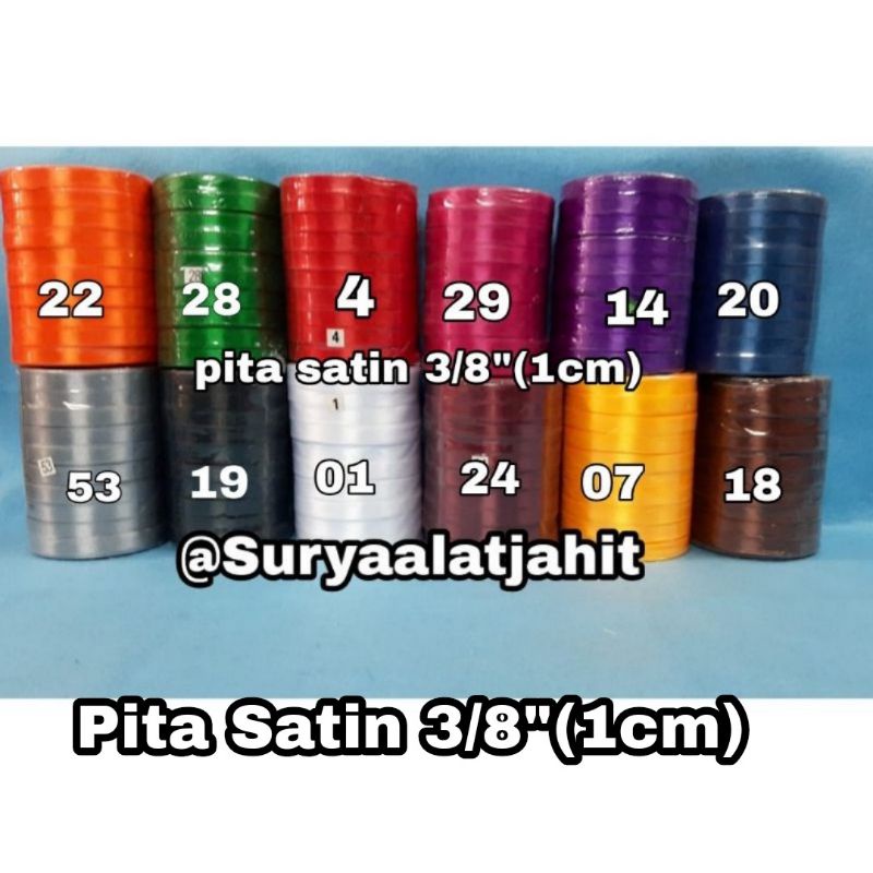 Pita Satin 3/8in (1cm) +/-20Y/Rol =rp.2.500/Rol