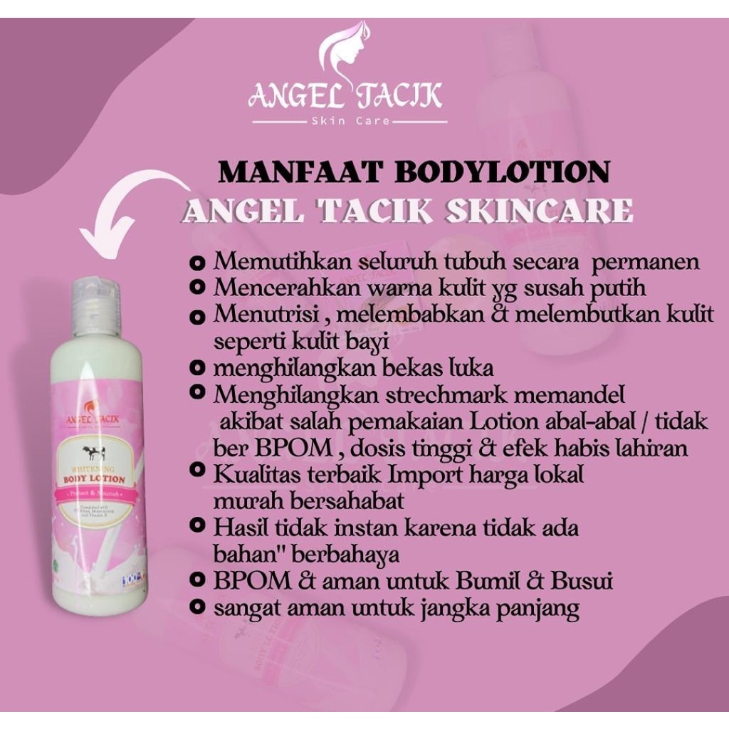 READY! WHITENING BODY LOTION ANGEL TACIK BPOM HB ANGEL TACIK ORIGINAL LOTION HB PEMUTIH PENCERAH KULIT