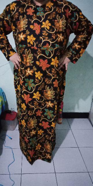 Ms Gamis Batik Sriwedari Maxi Super Jumbo Xxxxl Ld 128cm Bumil/busui Katun Sogan