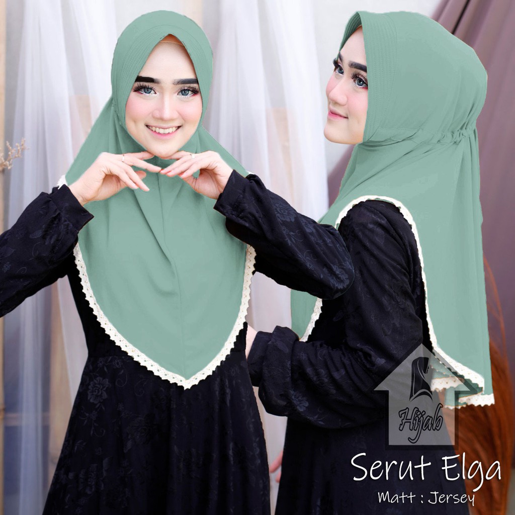 JILBAB INSTAN JERSEY TERBARU HIJAB BERGO SERUT ELGA KERUDUNG INSTAN BERGO TERMURAH RUMAH HIJA'B-Hijau Wardah