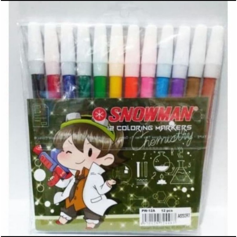 

SPIDOL KECIL 12 WARNA SNOWMAN MARKER PENCIL TYPE-12PCS