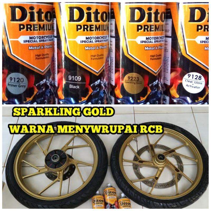 PAKET DITON PREMIUM SPARKLING GOLD / RCB Cat Semprot Tahan Bensin