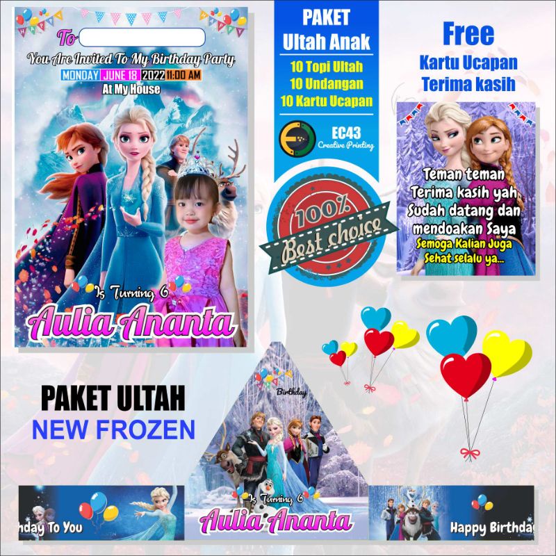 Fresh Design 2022 Frozen / Paket Undangan Ultah anak Frozen Custom Pakai Foto
