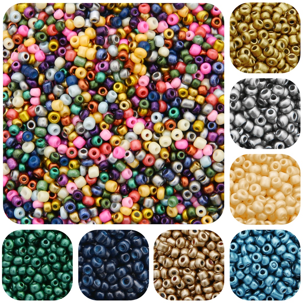 1000 Pcs/l 30g 3mm Warna Mutiara Pesona Ceko Kaca Biji Manik-manik DIY Gelang Manik-manik untuk Perhiasan Membuat Aksesoris Bohemia Anting-Anting