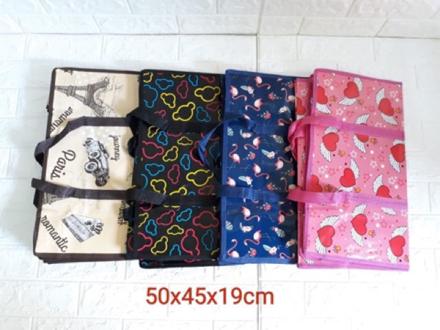 TAS BELANJA TAS LAUNDRY TAS KARUNG UKURAN 50X45X19 CM RANDOM MOTIF DAN WARNA