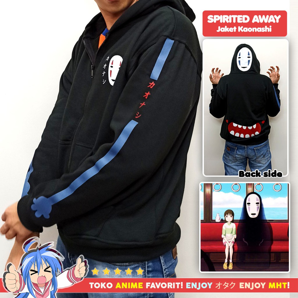 Jaket Hoodie Spirited Away Kaonashi No Face Kostum Anime Cosplay