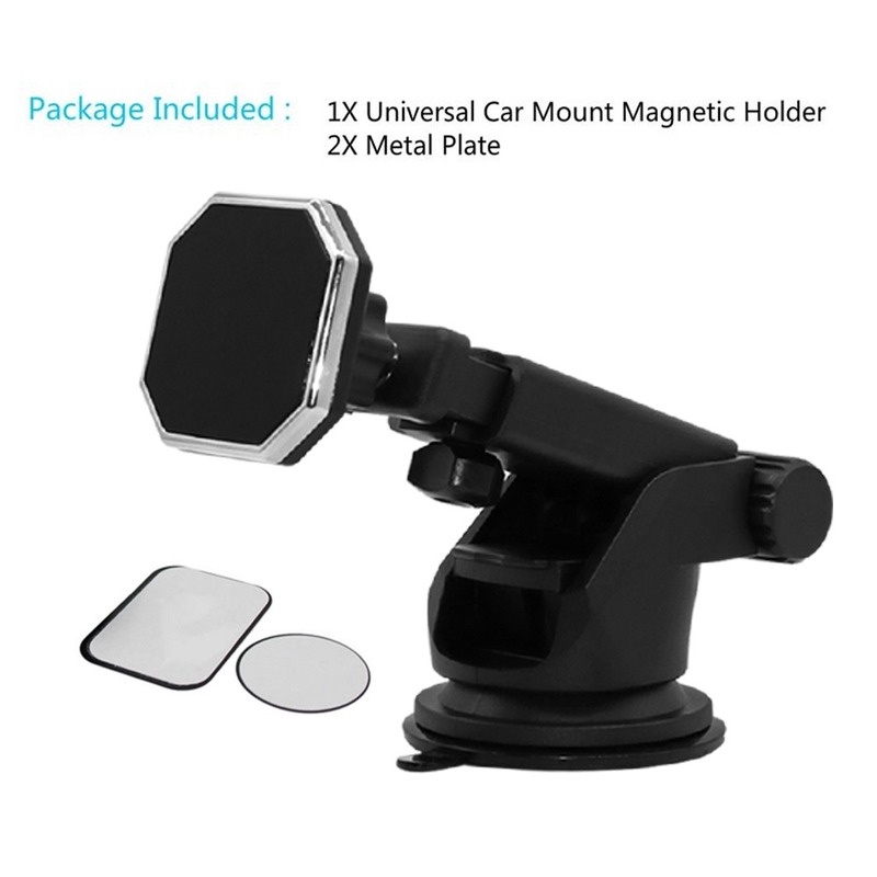 Dudukan ponsel magnetik universal Dudukan ponsel mobil Braket magnet yang dapat disesuaikan Braket kaca depan mobil Dashboard suction cup bracket Braket GPS mobil